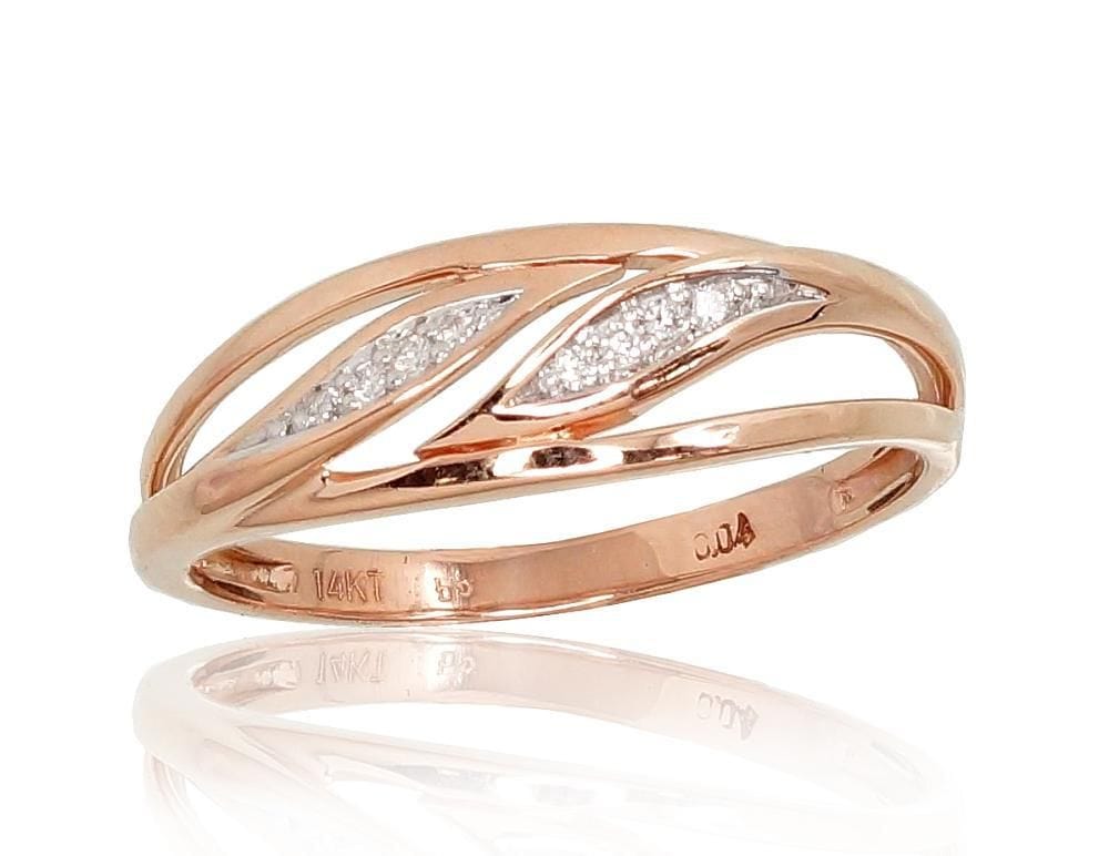 Kuldsõrmus #1100699(Au-R+PRh-W)_DI, Punane Kuld 585°, roodium (kate) , Briljant - Premiumkellad