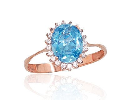 Kuldsõrmus #1100779(Au-R+PRh-W)_CZ+CZ-LB, Punane Kuld 585°, roodium (kate) , Tsirkonid - Premiumkellad