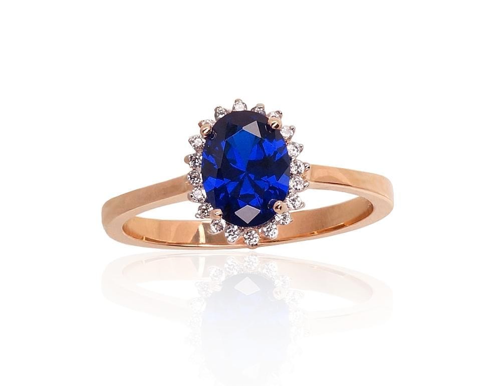 Kuldsõrmus #1100917(Au-R+PRh-W)_CZ+CZ-B, Punane Kuld 585°, roodium (kate) , Tsirkonid - Premiumkellad