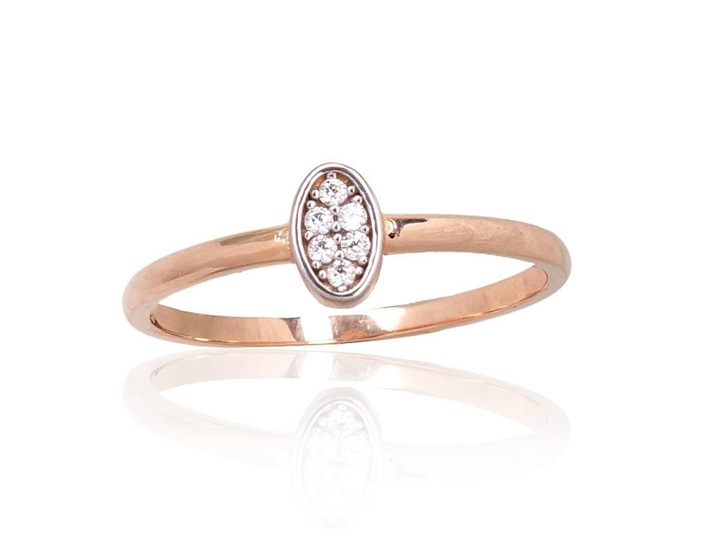 Kuldsõrmus #1101005(Au-R+PRh-W)_CZ, Punane Kuld 585°, roodium (kate) , Tsirkonid - Premiumkellad