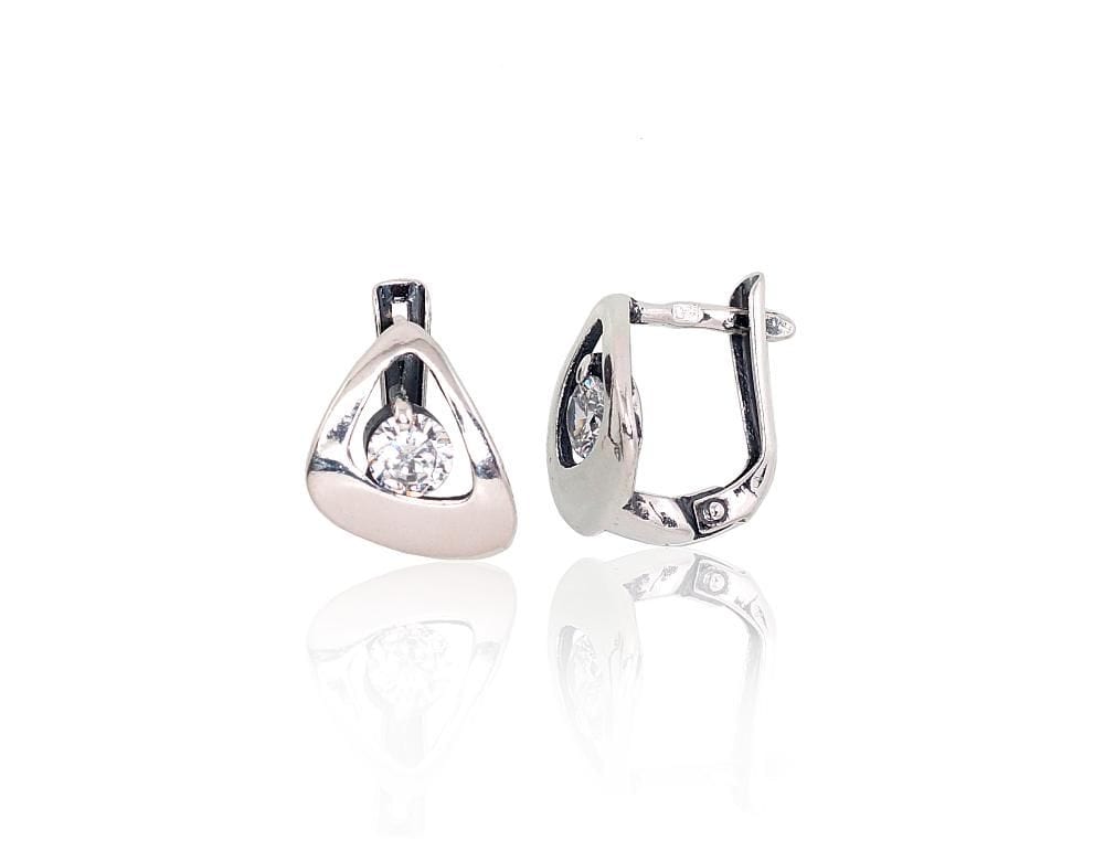 'Inglise' sulguriga hõbekõrverõngad #2203227(POx-Bk)_CZ, Hõbe 925°, oksüüd (kate), Tsirkonid - Premiumkellad