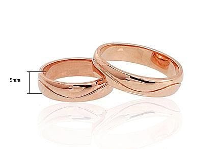 Kullast abielusõrmus #1100101(Au-R), Punane Kuld 585° - Premiumkellad