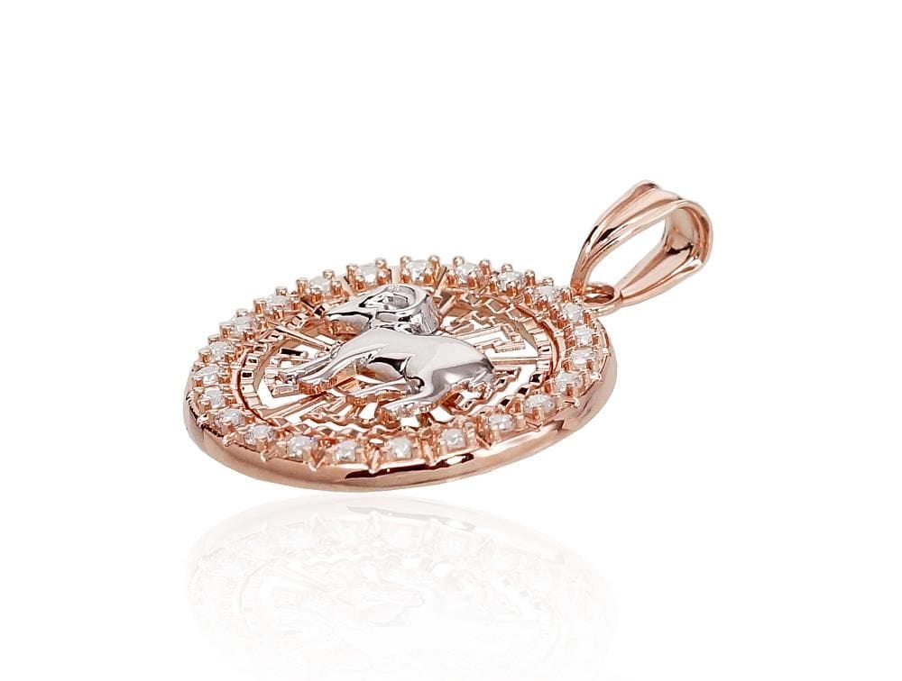 Kuldripats #1300450(Au-R+PRh-W)_CZ, Punane Kuld 585°, roodium (kate) , Tsirkonid - Premiumkellad