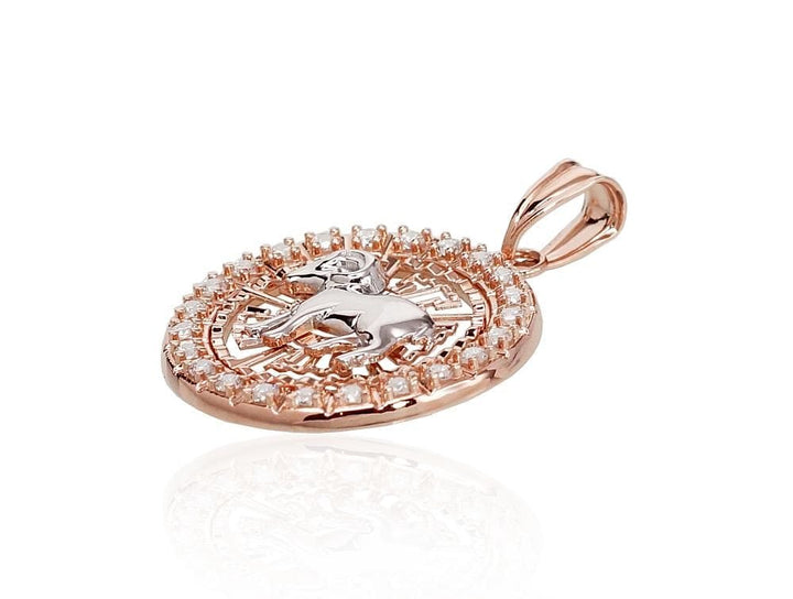 Kuldripats #1300450(Au-R+PRh-W)_CZ, Punane Kuld 585°, roodium (kate) , Tsirkonid - Premiumkellad