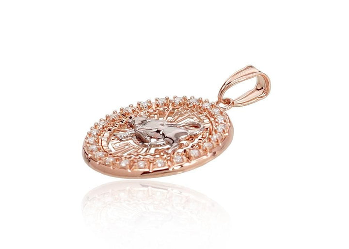 Kuldripats #1300451(Au-R+PRh-W)_CZ, Punane Kuld 585°, roodium (kate) , Tsirkonid - Premiumkellad