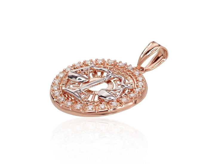 Kuldripats #1300456(Au-R+PRh-W)_CZ, Punane Kuld 585°, roodium (kate) , Tsirkonid - Premiumkellad