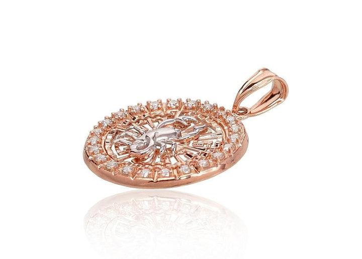 Kuldripats #1300457(Au-R+PRh-W)_CZ, Punane Kuld 585°, roodium (kate) , Tsirkonid - Premiumkellad