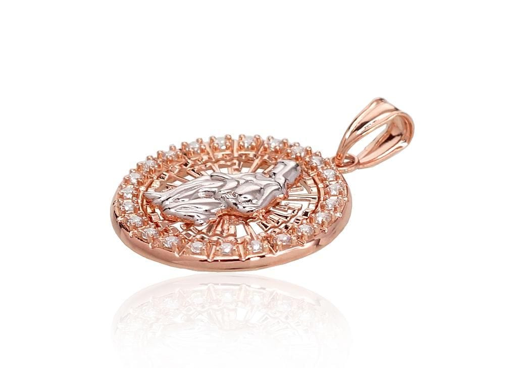 Kuldripats #1300460(Au-R+PRh-W)_CZ, Punane Kuld 585°, roodium (kate) , Tsirkonid - Premiumkellad