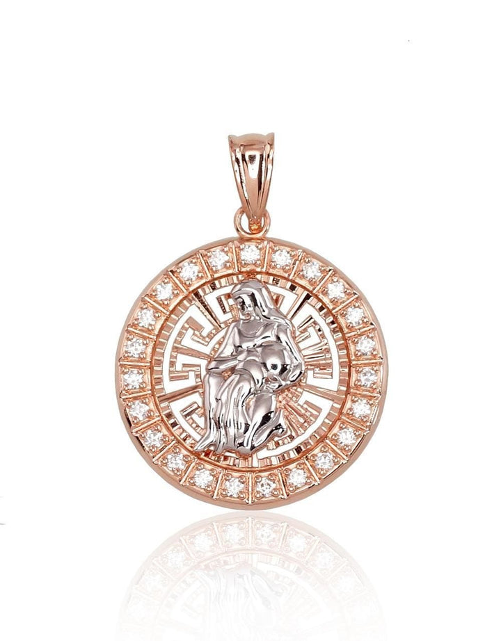 Kuldripats #1300460(Au-R+PRh-W)_CZ, Punane Kuld 585°, roodium (kate) , Tsirkonid - Premiumkellad