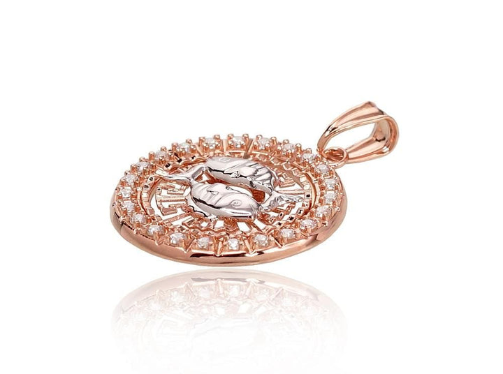 Kuldripats #1300461(Au-R+PRh-W)_CZ, Punane Kuld 585°, roodium (kate) , Tsirkonid - Premiumkellad