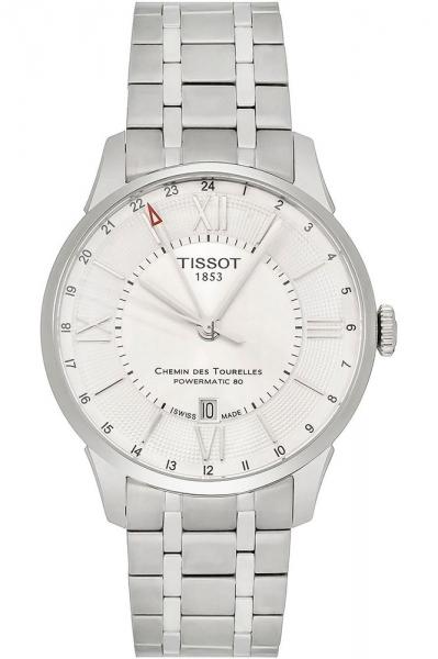 Meeste käekell Tissot Chemin des Tourelles Powermatic 80 GMT T099.429.11.038.00 - Premiumkellad